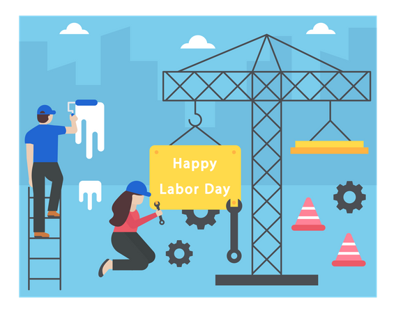 Happy Labor day Illustration