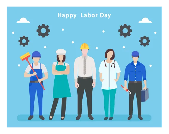 Happy Labor day  イラスト