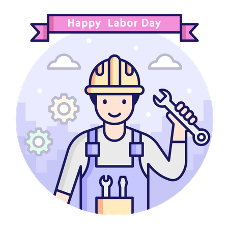Happy Labor day Illustration