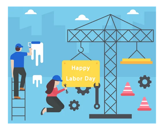 Happy Labor day  Illustration