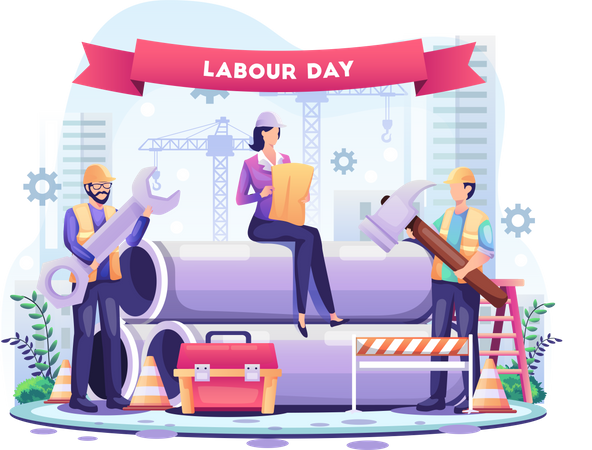 Happy Labour day Illustration