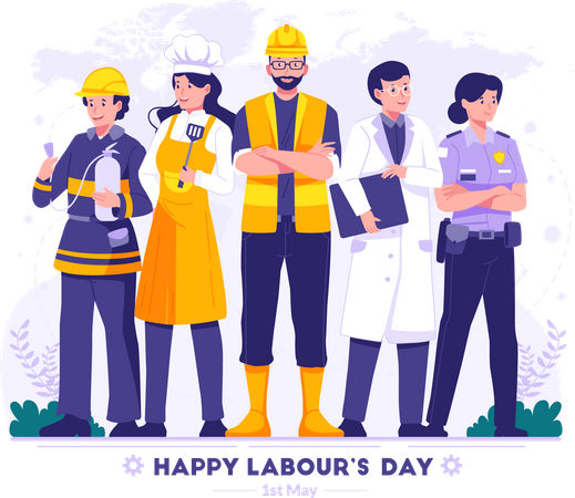 Happy Labour day  Illustration