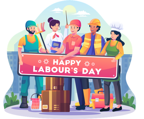 Happy Labour day  Illustration