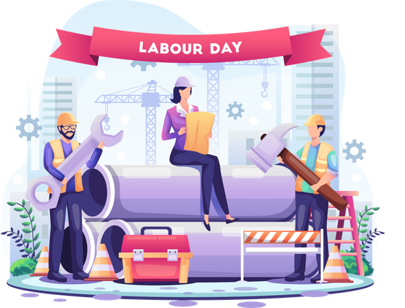 Happy Labour day  Illustration