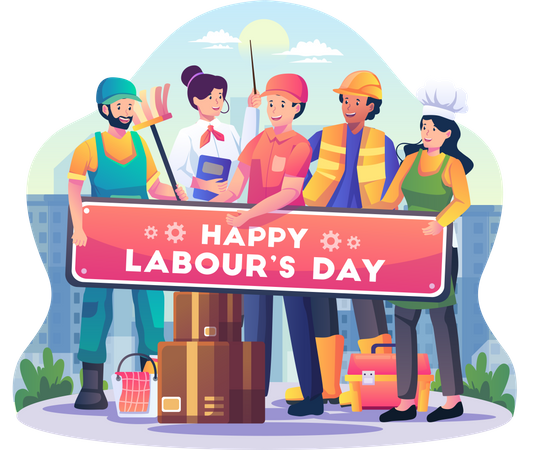 Happy Labour day  Illustration