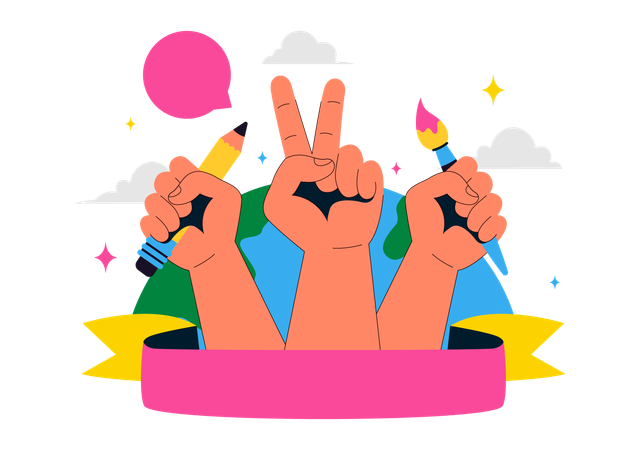 Happy Left Handers Day  Illustration