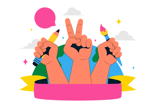 Happy Left Handers Day  Illustration