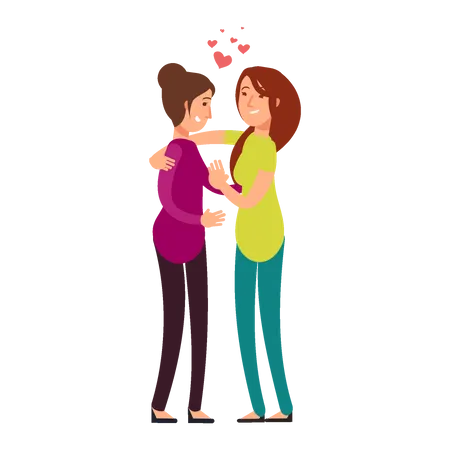 Happy lesbian couple Illustration