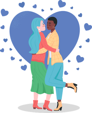 Happy lesbian couple  Illustration