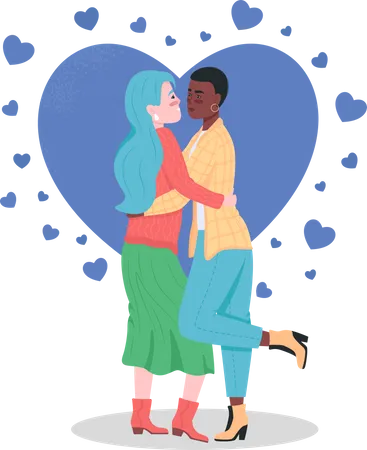 Happy lesbian couple  Illustration