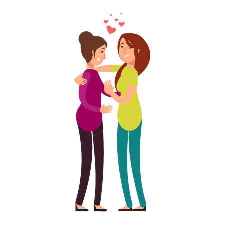 Happy lesbian couple  Illustration