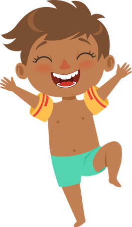 Happy Little Boy Illustration