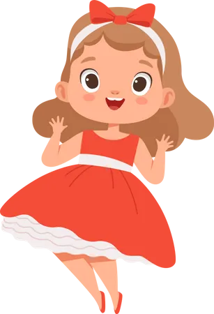 Happy Little Girl Illustration