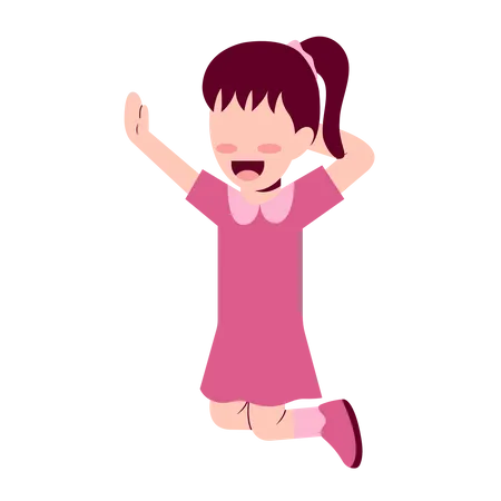 Happy Little Girl  Illustration