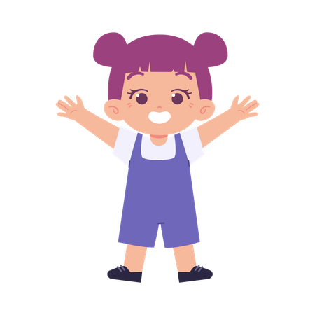 Happy Little Girl  Illustration