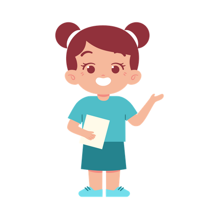 Best Happy Little Girl Illustration download in PNG & Vector format
