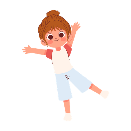 Happy little girl  Illustration