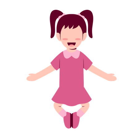 Happy Little Girl  Illustration