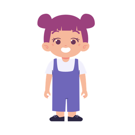 Happy Little Girl  Illustration