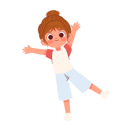 Happy little girl  Illustration