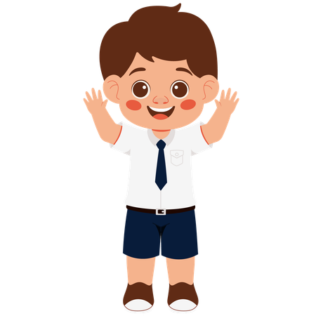 Happy little school boy  Illustration