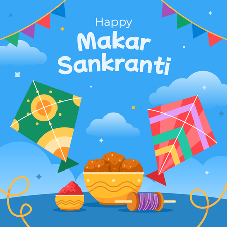 Happy Makar Sankranti  Illustration