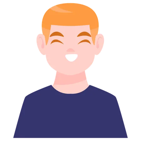 Happy Male Avatar  Illustration