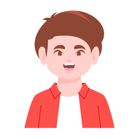 Happy Male Avatar  Illustration