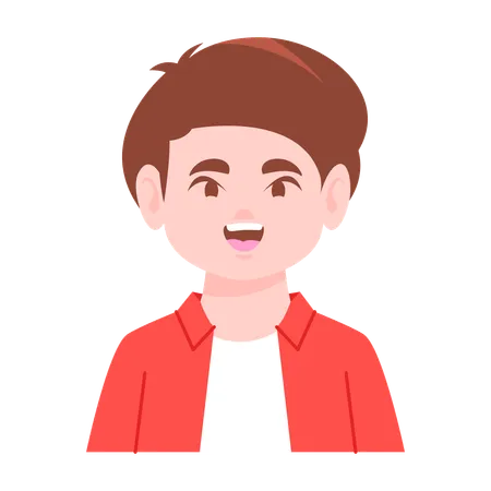 Happy Male Avatar  Illustration