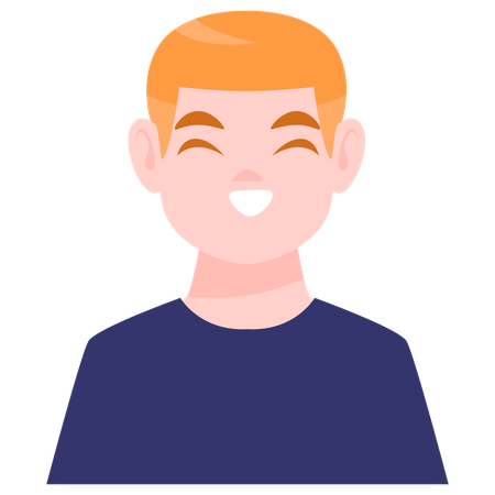 Happy Male Avatar  Illustration