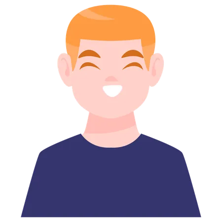 Happy Male Avatar  Illustration