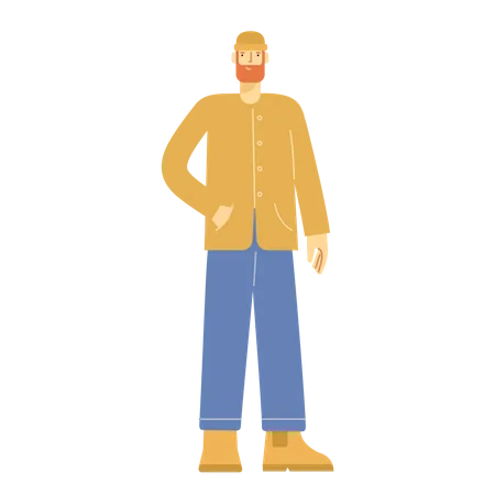 Vector Illustration Of Cartoon Man In Flat Design Stylish And Young Teenager In A Fashionable Outfit Illustration