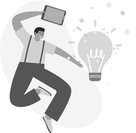 Happy Man and Creativity  Illustration