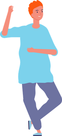 Happy man dancing Illustration