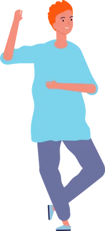 Happy man dancing  Illustration