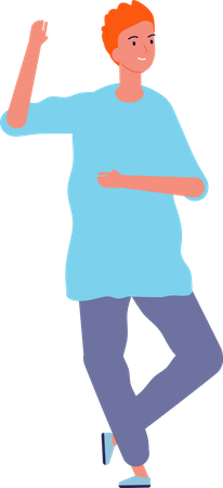 Happy man dancing  Illustration