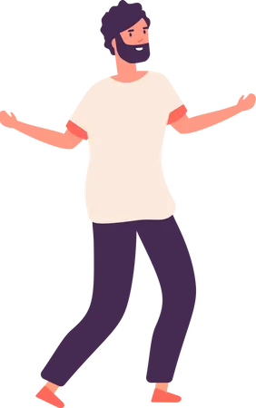 Happy Man Dancing  Illustration