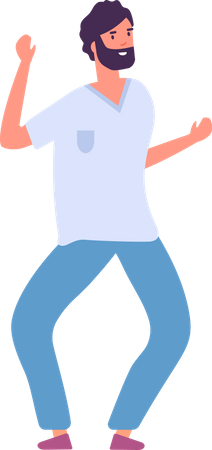 Happy Man Dancing in Party Illustration