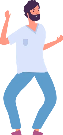 Happy Man Dancing in Party Illustration