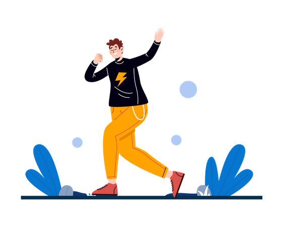 Happy man jumping Illustration