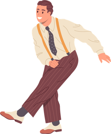 Happy man performing dance  Illustration