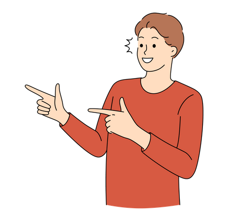 Happy man pointing Illustration
