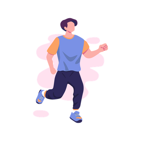 Happy Man Training For Basket Ball  Illustration