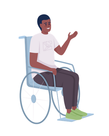 Happy man with disability  Illustration