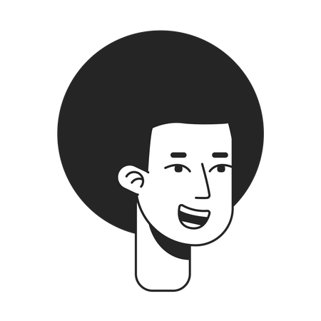 Happy man with kinky hair  Illustration