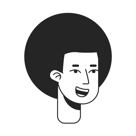 Happy man with kinky hair  Illustration