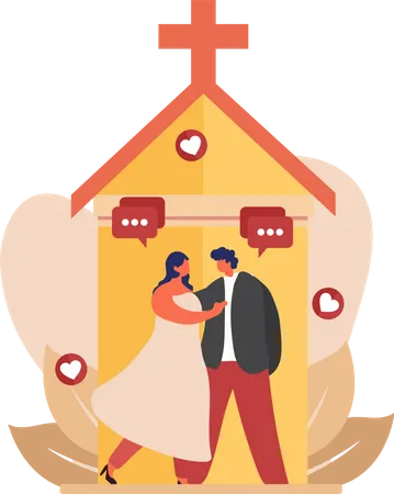 Happy married couple  Illustration