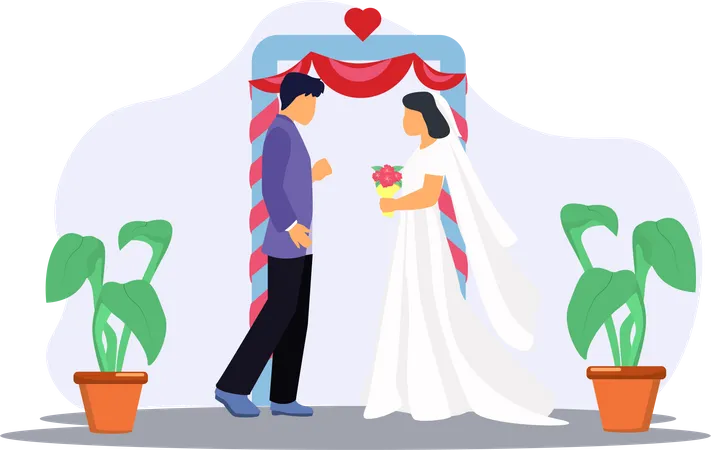 Happy Married Couple  Illustration