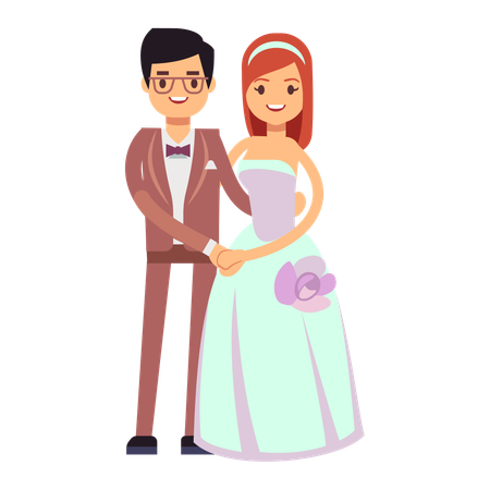 Happy Married Couple  Illustration