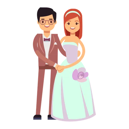 Happy Married Couple  Illustration